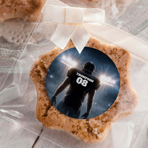 Pegatina Redonda Fiesta de cumpleaños del fútbol personalizado