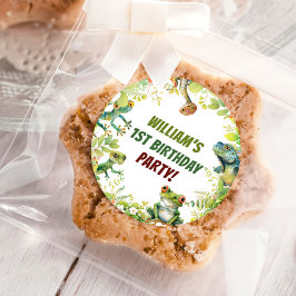 Pegatina Redonda Fiesta de cumpleaños del reptil