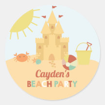 fiesta de cumpleaños en la playa retro castillo de
