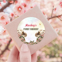 Pegatina Redonda Fiesta de cumpleaños floral de Rusia occidental