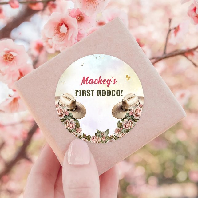 Pegatina Redonda Fiesta de cumpleaños floral de Rusia occidental (Subido por el creador)