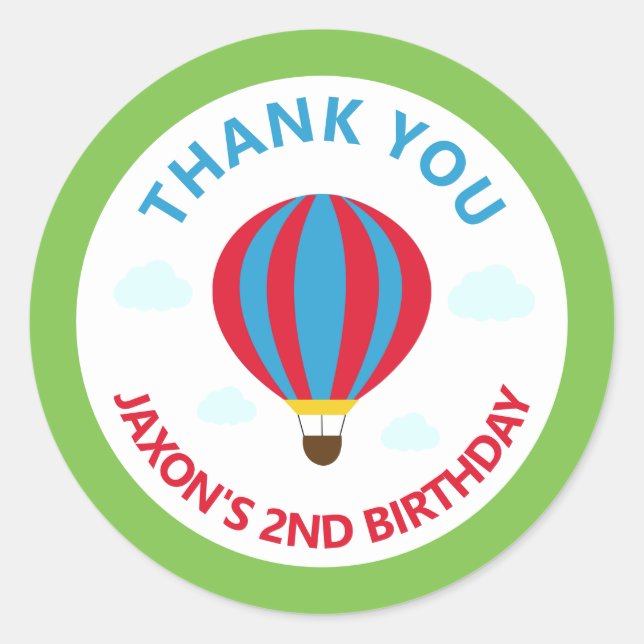 Pegatina Redonda Fiesta de Cumpleaños Gracias Por Favorecer A Hot A (Anverso)