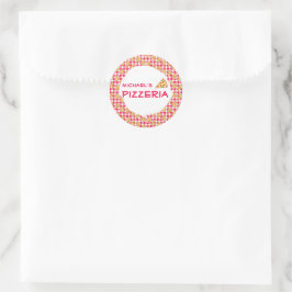 Pegatina Redonda Fiesta de Cumpleaños Infantil Pizza