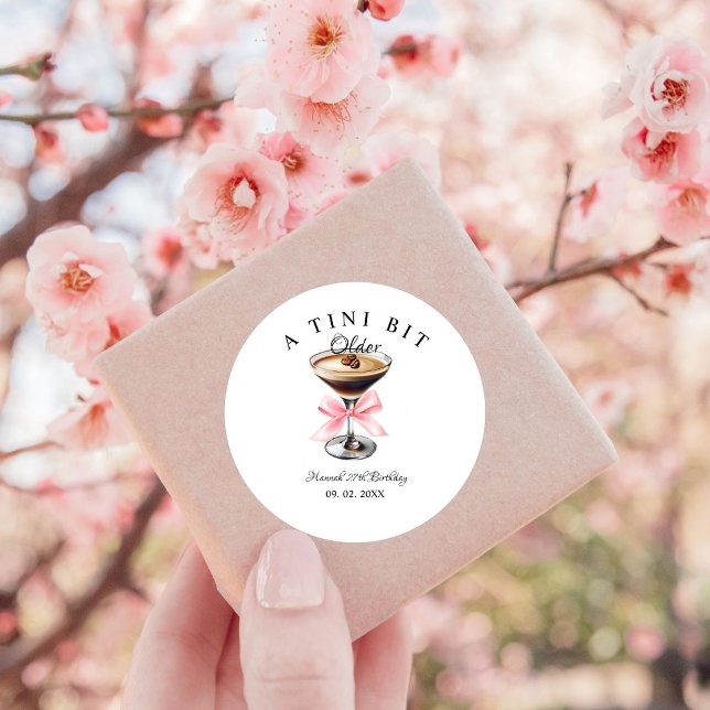 Pegatina Redonda Fiesta de cumpleaños Martini, un poco mayor de Tri (Subido por el creador)