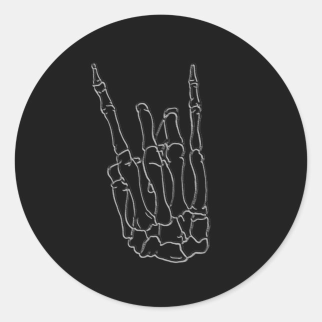 Pegatina Redonda Fiesta de cumpleaños negra de estrella de rock de  (Anverso)