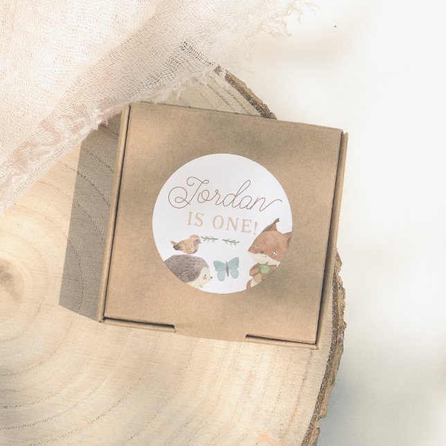 Pegatina Redonda Fiesta de cumpleaños neutral de los animales de Wo (Subido por el creador)