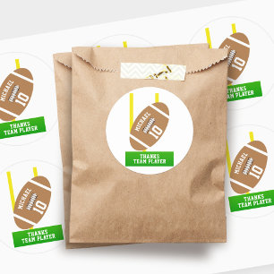 Pegatina Redonda Fiesta de cumpleaños para el tema del fútbol graci