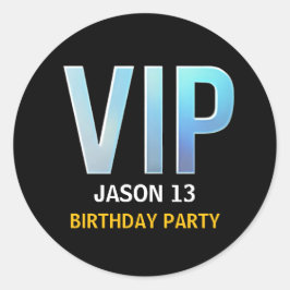 Pegatina Redonda Fiesta de cumpleaños VIP, pase VIP