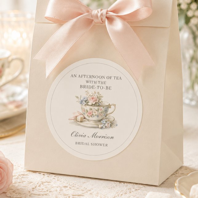Pegatina Redonda Fiesta de Despedida de Soltera con Estilo de Té Vi (Subido por el creador)