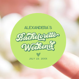Pegatina Redonda Fiesta de Despedida de Soltera con Favor de Fiesta