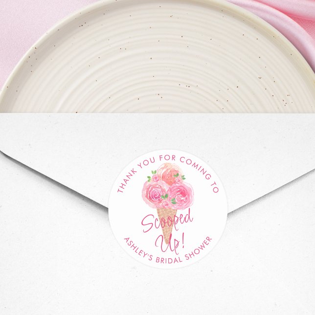 Pegatina Redonda Fiesta de Despedida de Soltera con Helado (Subido por el creador)