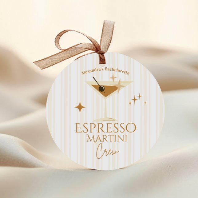 Pegatina Redonda Fiesta de Despedida de Soltera con Martini de Espr (Subido por el creador)