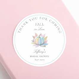 Pegatina Redonda Fiesta de Despedida de Soltera de Calabaza Azul Pa