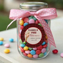 Pegatina Redonda Fiesta de Despedida de Soltera de franela y burbuj