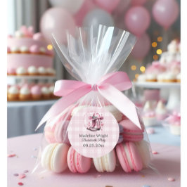 Pegatina Redonda Fiesta de Despedida de Soltera de Vaquera del Oest