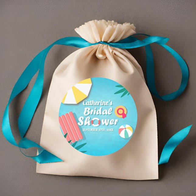 Pegatina Redonda Fiesta de Despedida de Soltera de Verano con Pisci (Subido por el creador)