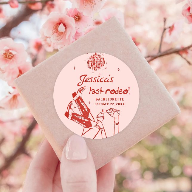 Pegatina Redonda Fiesta de Despedida de Soltera Disco Vaquera (Subido por el creador)