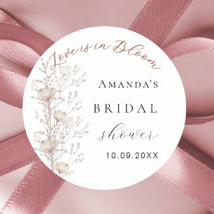 Pegatina Redonda Fiesta de Despedida de Soltera flores silvestres a