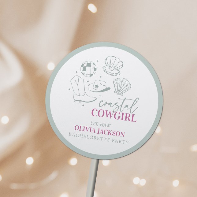 Pegatina Redonda Fiesta de Despedida de Soltera Moderna de Vaquera  (Subido por el creador)