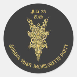 Pegatina Redonda Fiesta de Despedida de Soltera Mystic Tarot