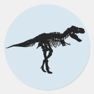 Pegatina Redonda Fiesta de Dinosaurios Tyrannosaurus Rex Skeleton P