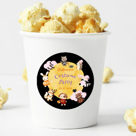 Pegatina Redonda Fiesta de disfraces de niños de Halloween