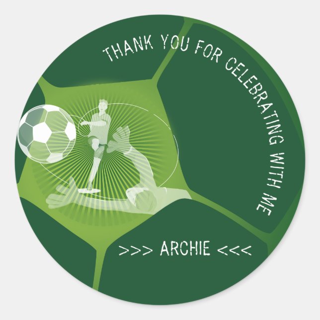 Pegatina Redonda Fiesta de fútbol Juego de deporte Día de la jugada (Anverso)