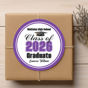 Pegatina Redonda Fiesta de graduación personalizada de la clase de