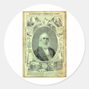 Pegatina Redonda fiesta de Greenback de 1876