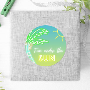 Pegatina Redonda Fiesta de grupo de niños