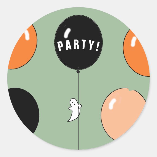 Pegatina Redonda Fiesta de Halloween (Anverso)