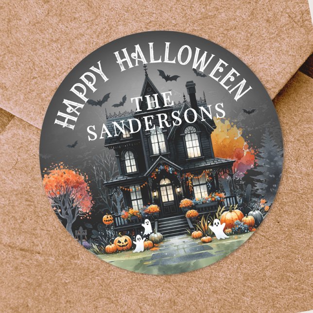 Pegatina Redonda Fiesta de Halloween (Halloween Party Classic Round Sticker)