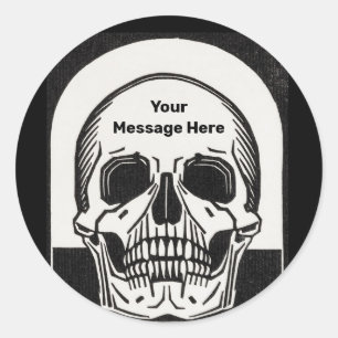 Pegatina Redonda Fiesta de Halloween de cumpleaños de Skeleton pers