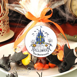 Pegatina Redonda Fiesta de Halloween para niños Halloween