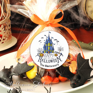 Pegatina Redonda Fiesta de Halloween para niños Halloween