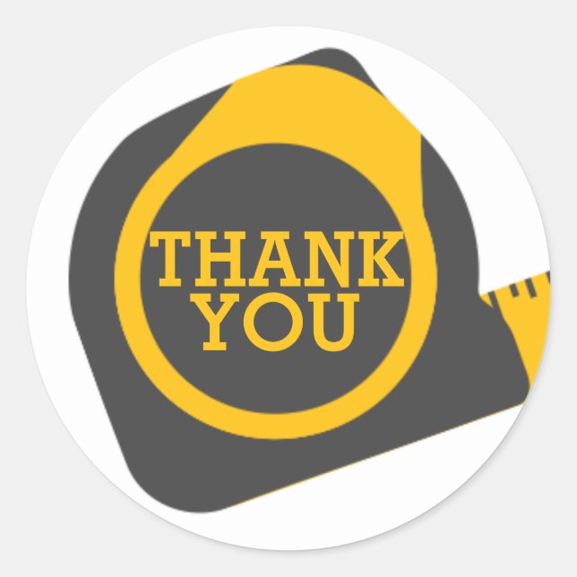 Pegatina Redonda Fiesta de herramientas de construcción (Anverso)