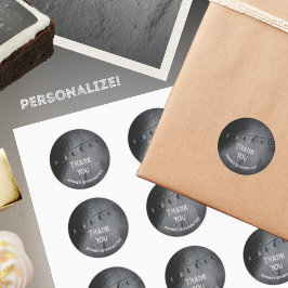 Pegatina Redonda Fiesta de hombre de estilo industrial metalizado n