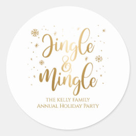 Pegatina Redonda Fiesta de jingle y mingle