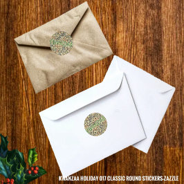 Pegatina Redonda Fiesta de Kwanzaa 017