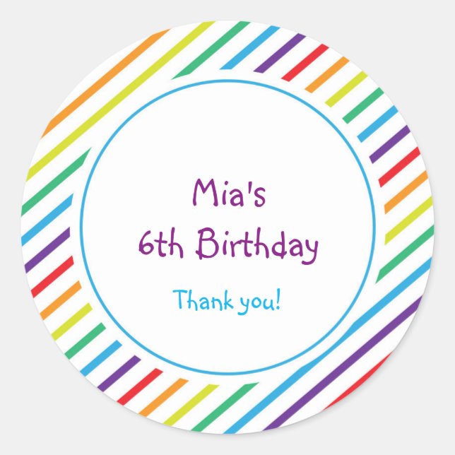 Pegatina Redonda Fiesta de la fiesta del arcoiris a favor del Pegat (Anverso)