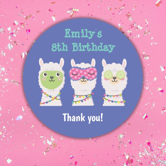 Pegatina Redonda Fiesta de llama de Spa, fiesta de pajama (Subido por el creador)