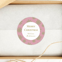 Fiesta de Navidad Retro Rosa y Floral de oro