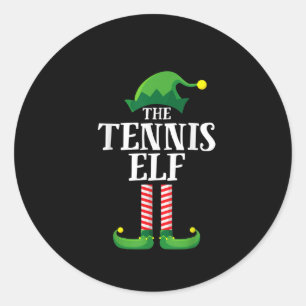 Pegatina Redonda Fiesta de Navidades de grupo familiar Tennis Elf M