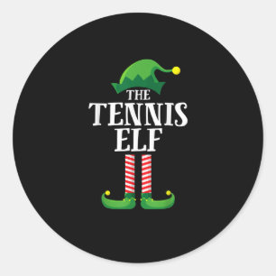 Pegatina Redonda Fiesta de Navidades de grupo familiar Tennis Elf M