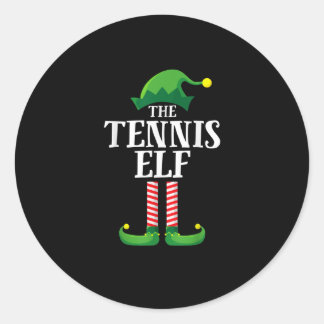 Pegatina Redonda Fiesta de Navidades de grupo familiar Tennis Elf M