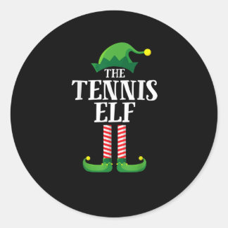 Pegatina Redonda Fiesta de Navidades de grupo familiar Tennis Elf M