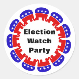 Pegatina Redonda Fiesta de Observador Electoral Republicano