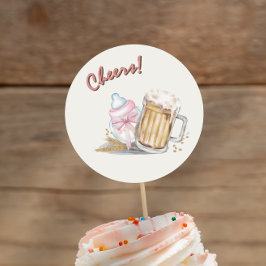 Pegatina Redonda Fiesta de Pañales de Cerveza de Biberón de Bebé Ro