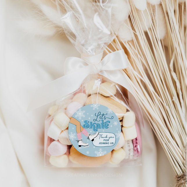 Pegatina Redonda Fiesta de Patinaje sobre Hielo Cumpleaños para la  (Subido por el creador)