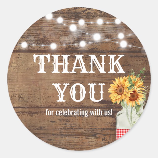 Pegatina Redonda Fiesta de picnic de patio trasero (Anverso)